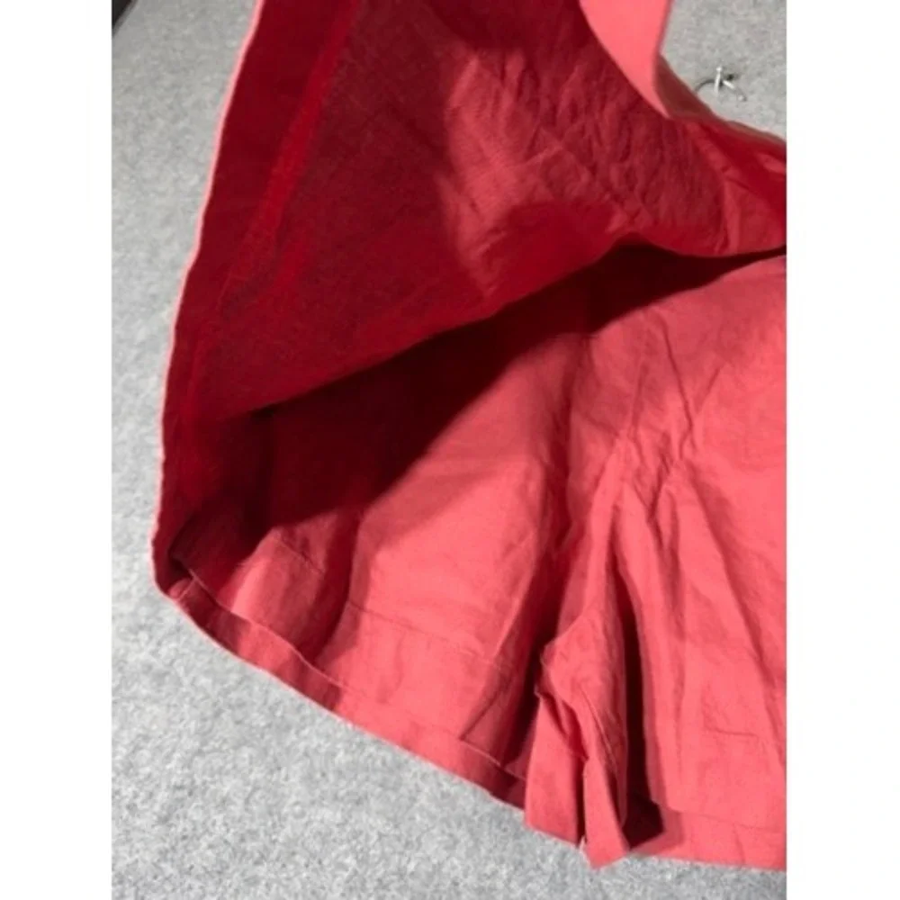 Uniqlo Linen Blend Skort Pink Coral Mini Wrap Front Shorts Skirt Size S New